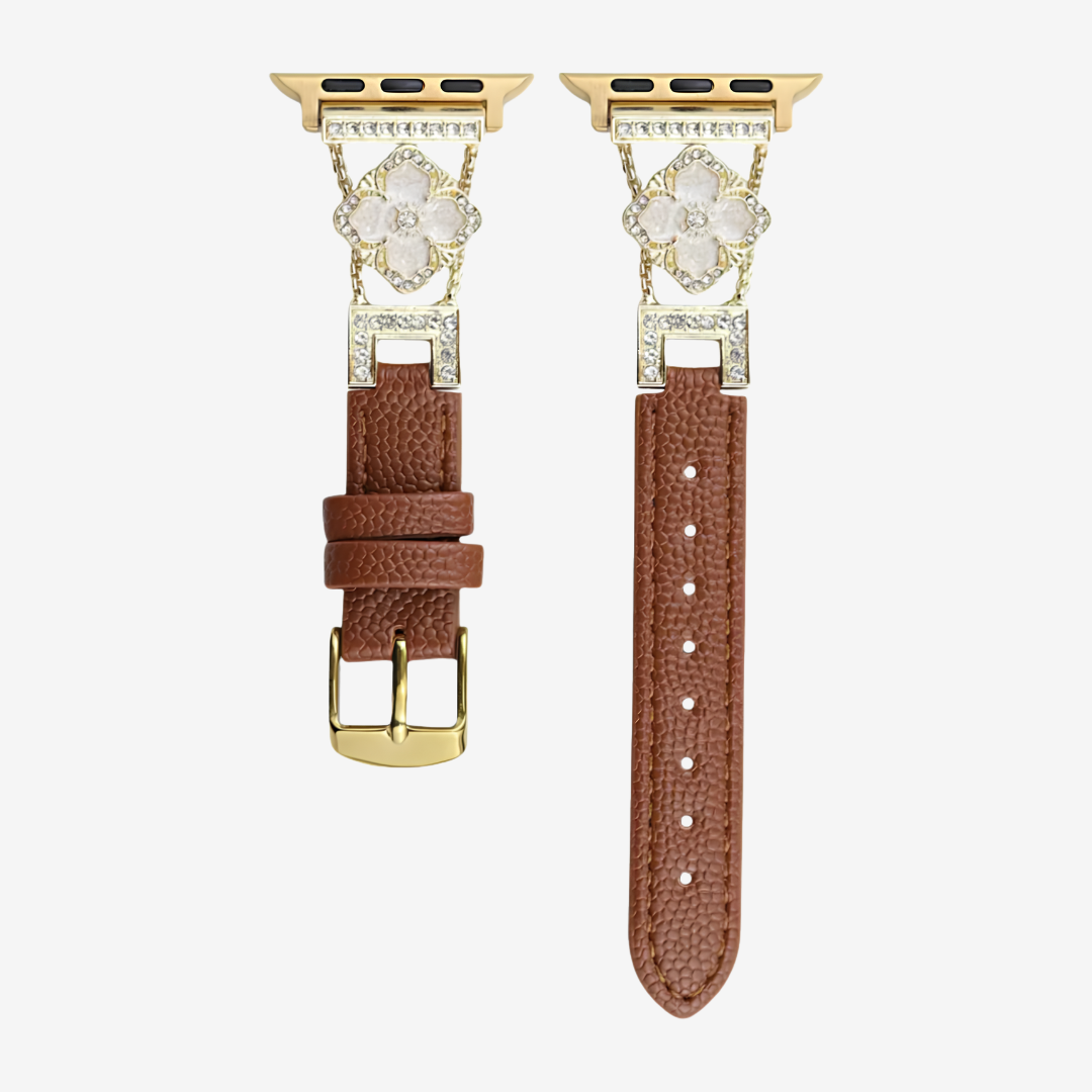Glitter Leather Strap - Brown / 49mm/46mm/45mm/44mm - Watch Band