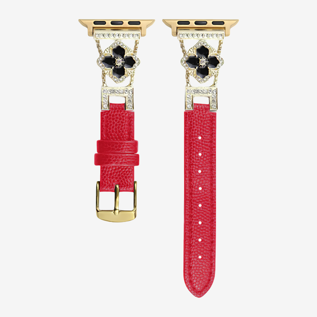 Glitter Leather Strap - Red / 49mm/46mm/45mm/44mm - Watch Band