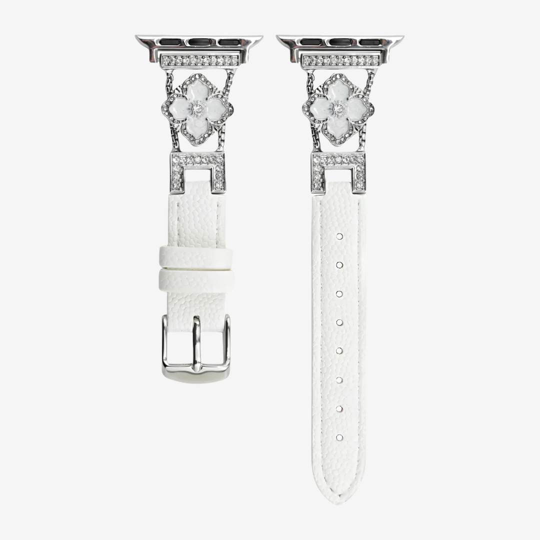 Glitter Leather Strap - White / 49mm/46mm/45mm/44mm - Watch Band