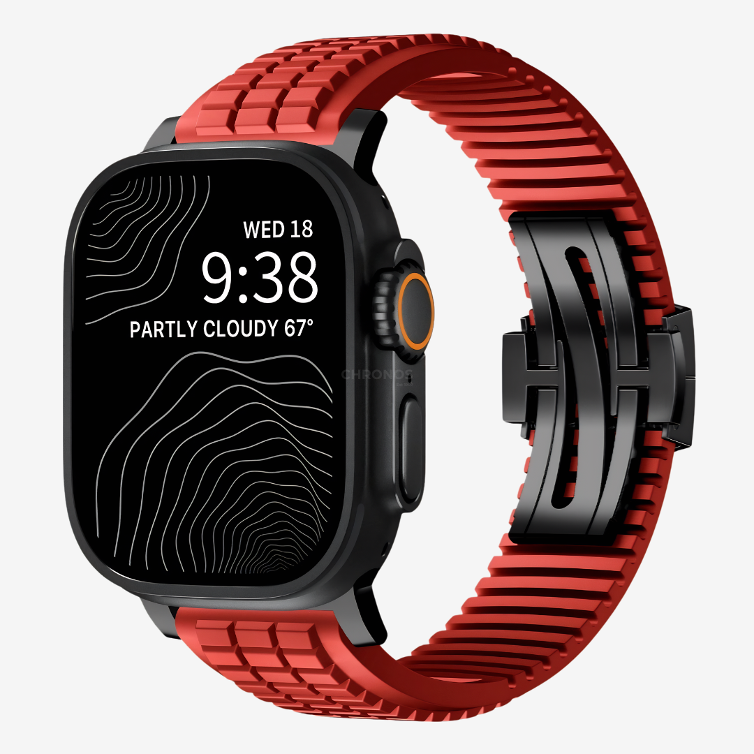 GR Modern Band Upgraded Version For Apple Watch - Red Band-Black Buckle / 49mm - Watch Band