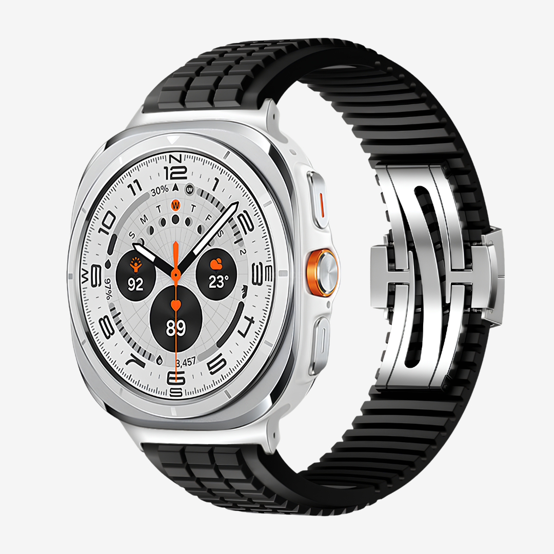 GR Modern Band Upgraded Version For Samsung Galaxy Watch - Black-Silver Buckle / Galaxy Watch Ultra 47mm - Watch Band