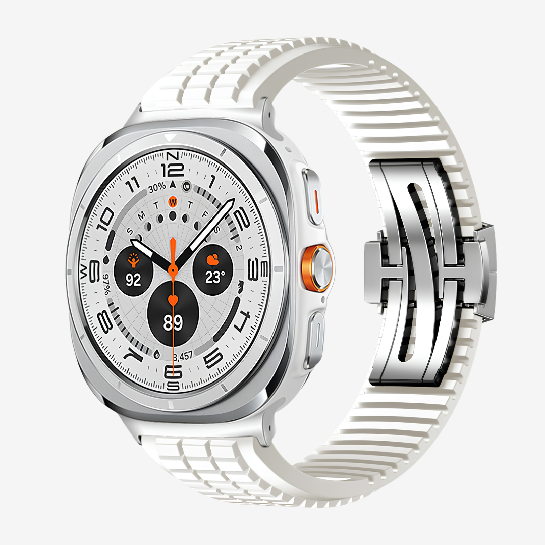 GR Modern Band Upgraded Version For Samsung Galaxy Watch - White-Silver Buckle / Galaxy Watch Ultra 47mm - Watch Band