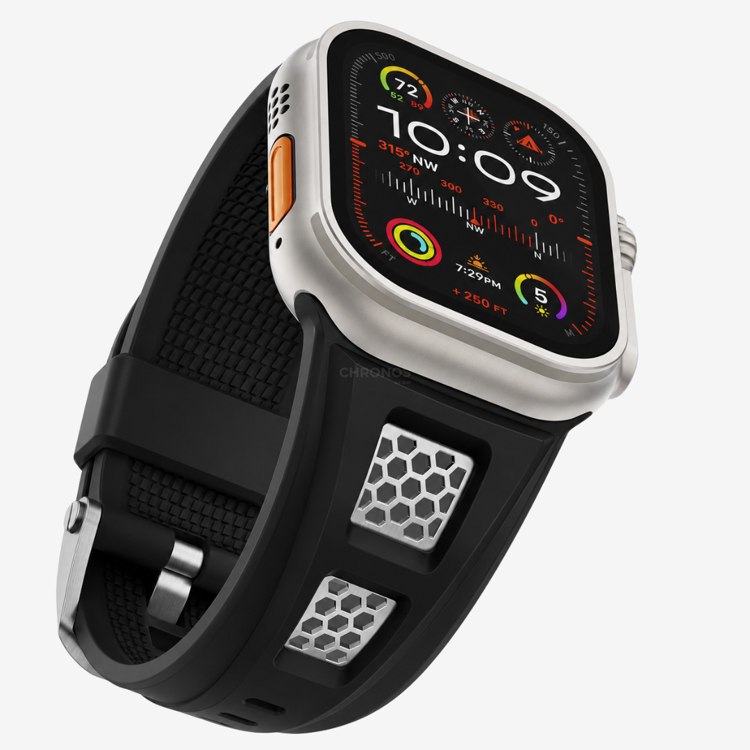 Grid Rugged Silicone Sport Band For Apple Watch - Watch Band