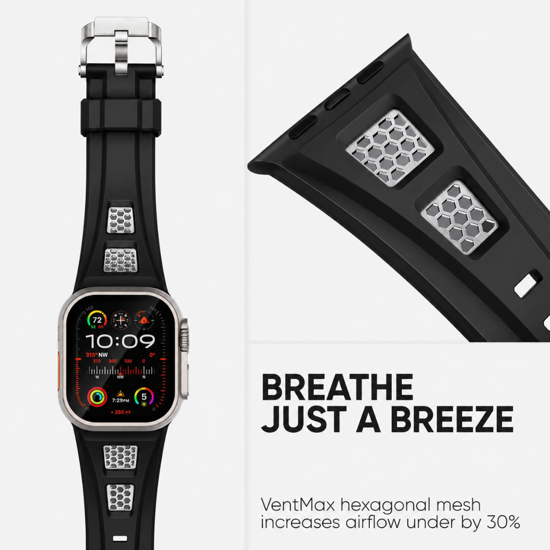 Grid Rugged Silicone Sport Band For Apple Watch - Watch Band