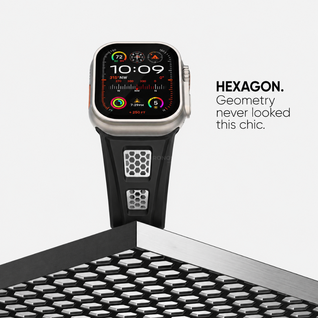 Grid Rugged Silicone Sport Band For Apple Watch - Watch Band