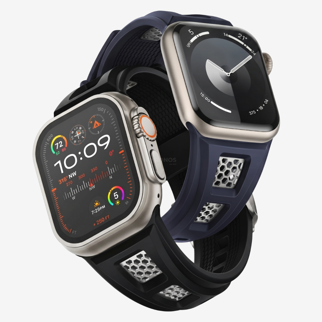 Grid Rugged Silicone Sport Band For Apple Watch - Watch Band