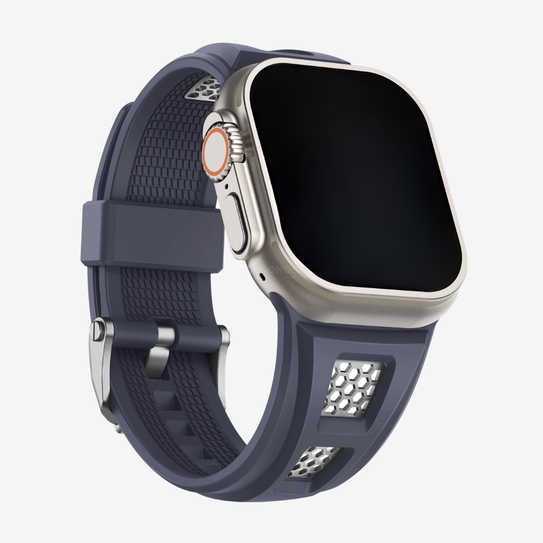 Grid Rugged Silicone Sport Band For Apple Watch - Blue / 44mm/45mm/46mm/49mm - Watch Band