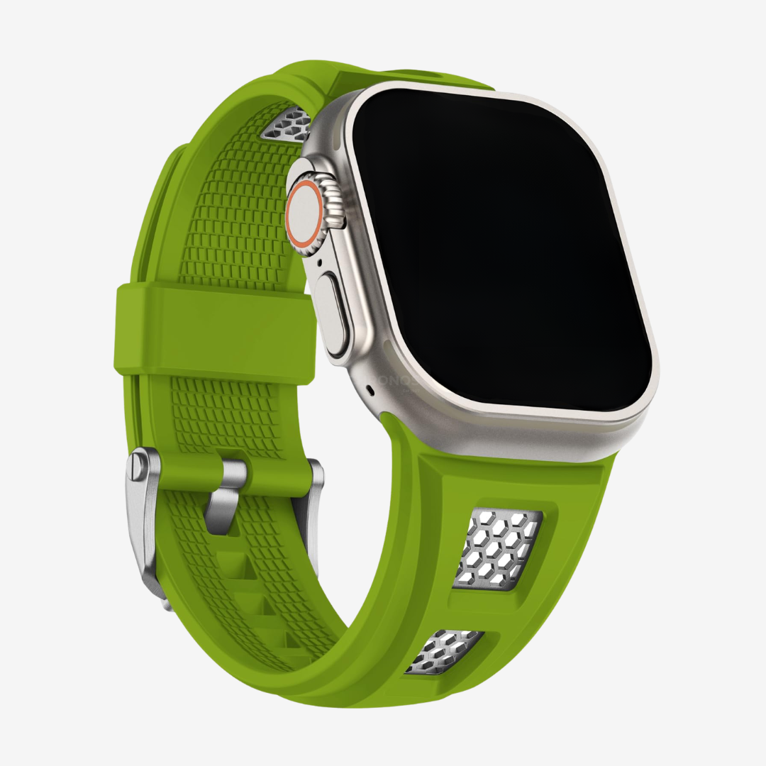 Grid Rugged Silicone Sport Band For Apple Watch - Green / 44mm/45mm/46mm/49mm - Watch Band