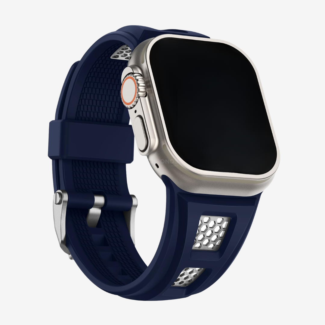 Grid Rugged Silicone Sport Band For Apple Watch - Midnight Blue / 44mm/45mm/46mm/49mm - Watch Band