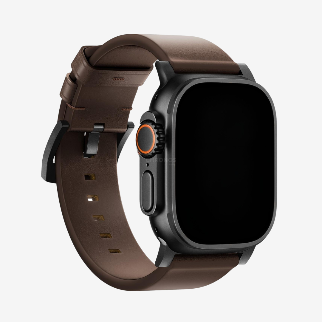 Horween Leather Band - Rustic Brown / Black / 49mm - Watch Band