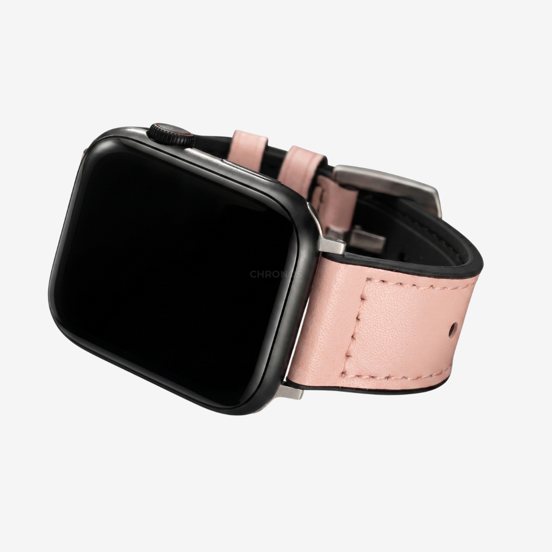 Leather Silicone Apple Watch Band - Pink / 44mm/45mm/46mm/49mm - Watch Band
