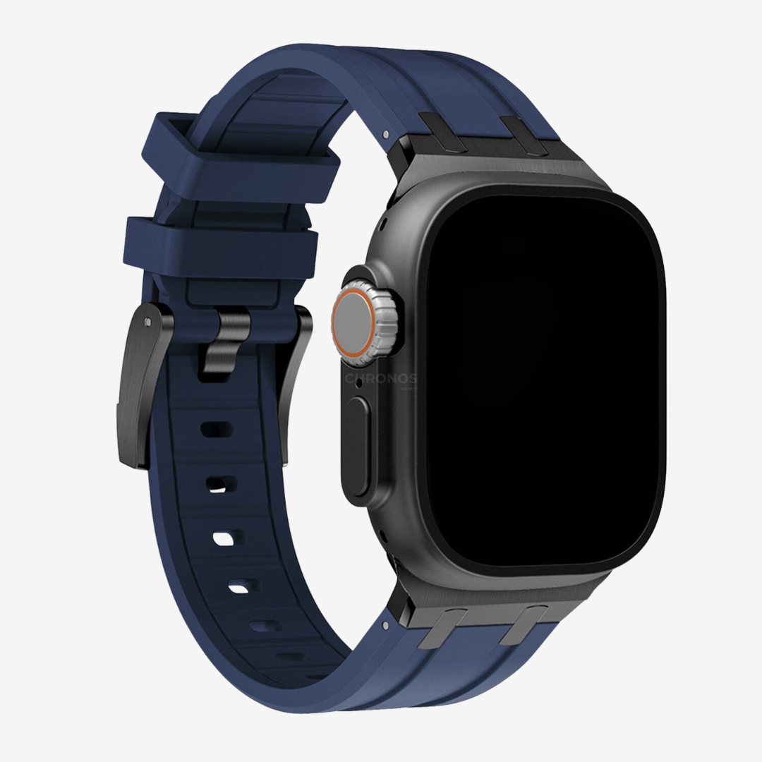 Luxury AP Mod Silicone Band For Apple Watch - Blue-Black / 44mm/45mm/46mm/49mm - Watch Band