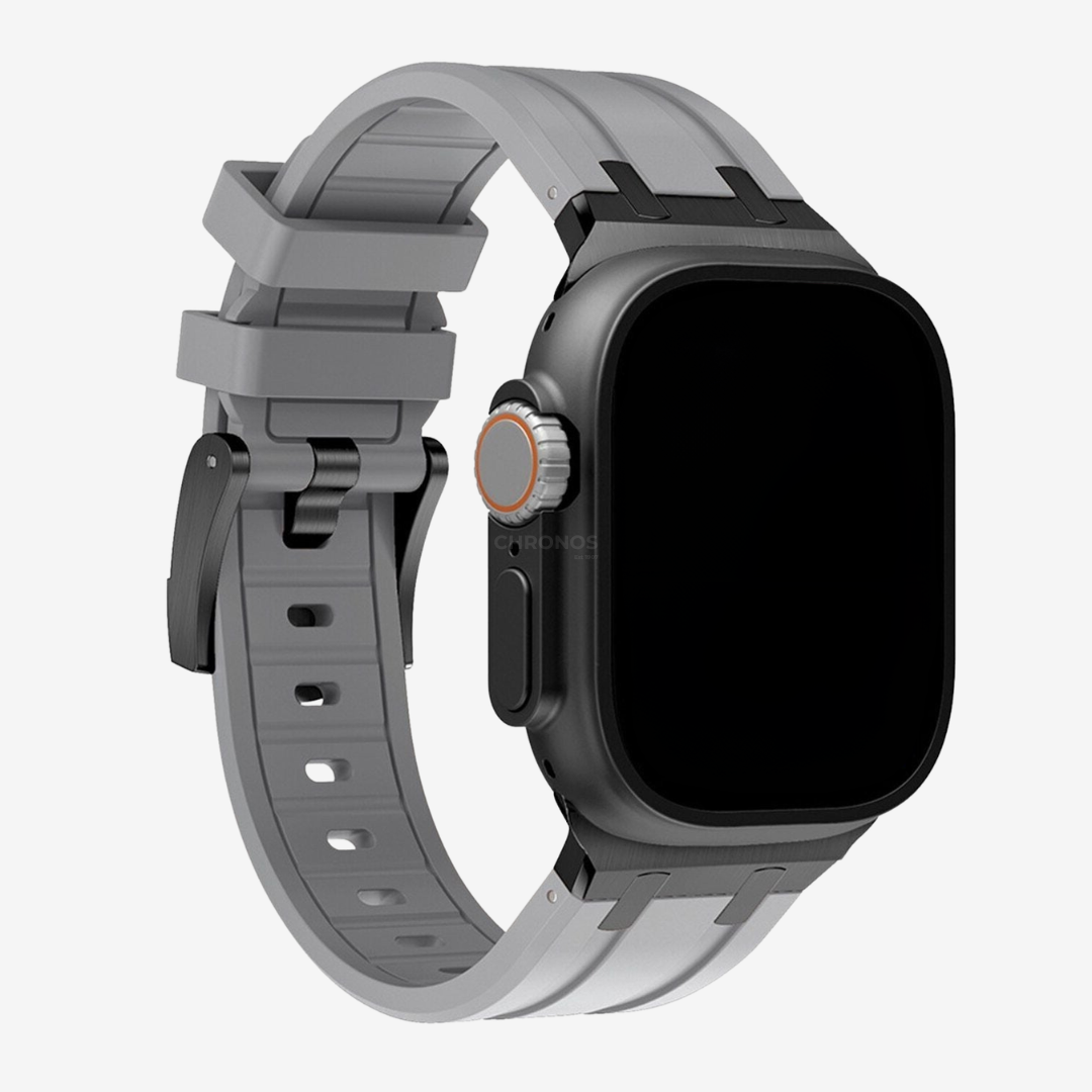 Luxury AP Mod Silicone Band For Apple Watch - Gray-Black / 44mm/45mm/46mm/49mm - Watch Band