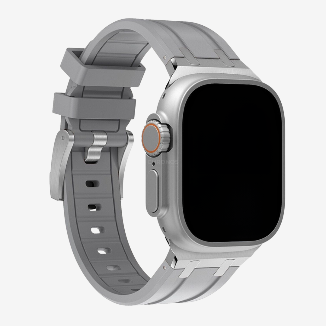 Luxury AP Mod Silicone Band For Apple Watch - Gray-Silver / 44mm/45mm/46mm/49mm - Watch Band