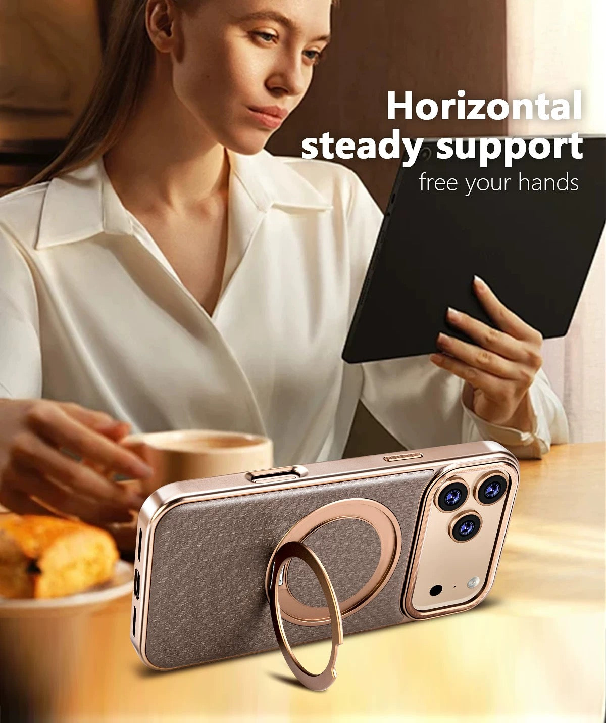Luxury Leather MagCase with Rotating Bracket Holder - Watch Case