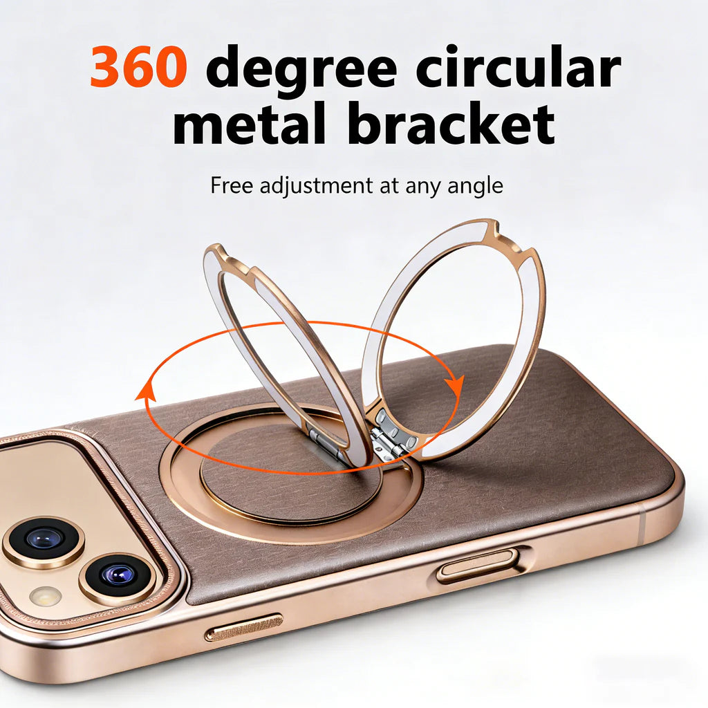 Luxury Leather MagCase with Rotating Bracket Holder - Watch Case