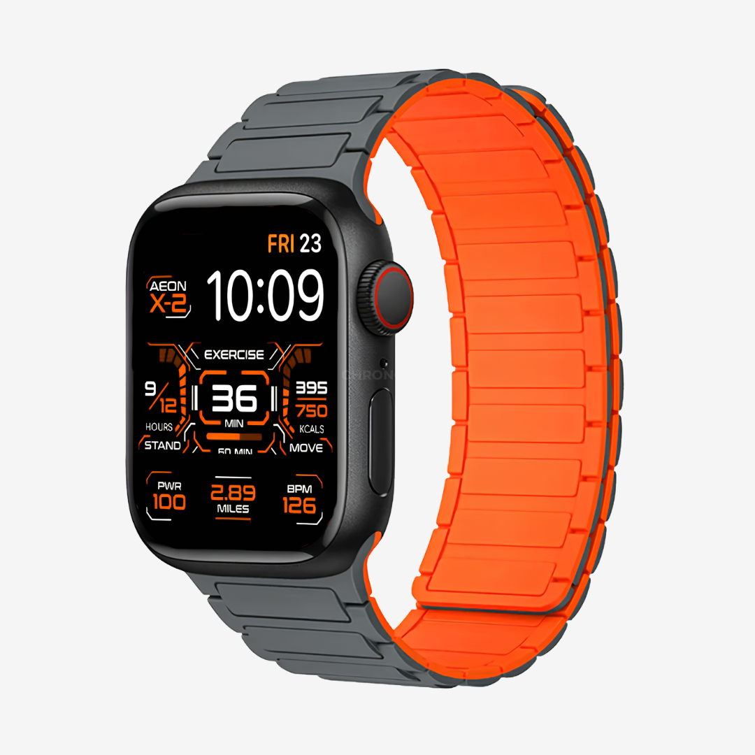 Magnetic Apple Watch Band - Gray Orange / 38mm 40mm 41mm - Watch Band