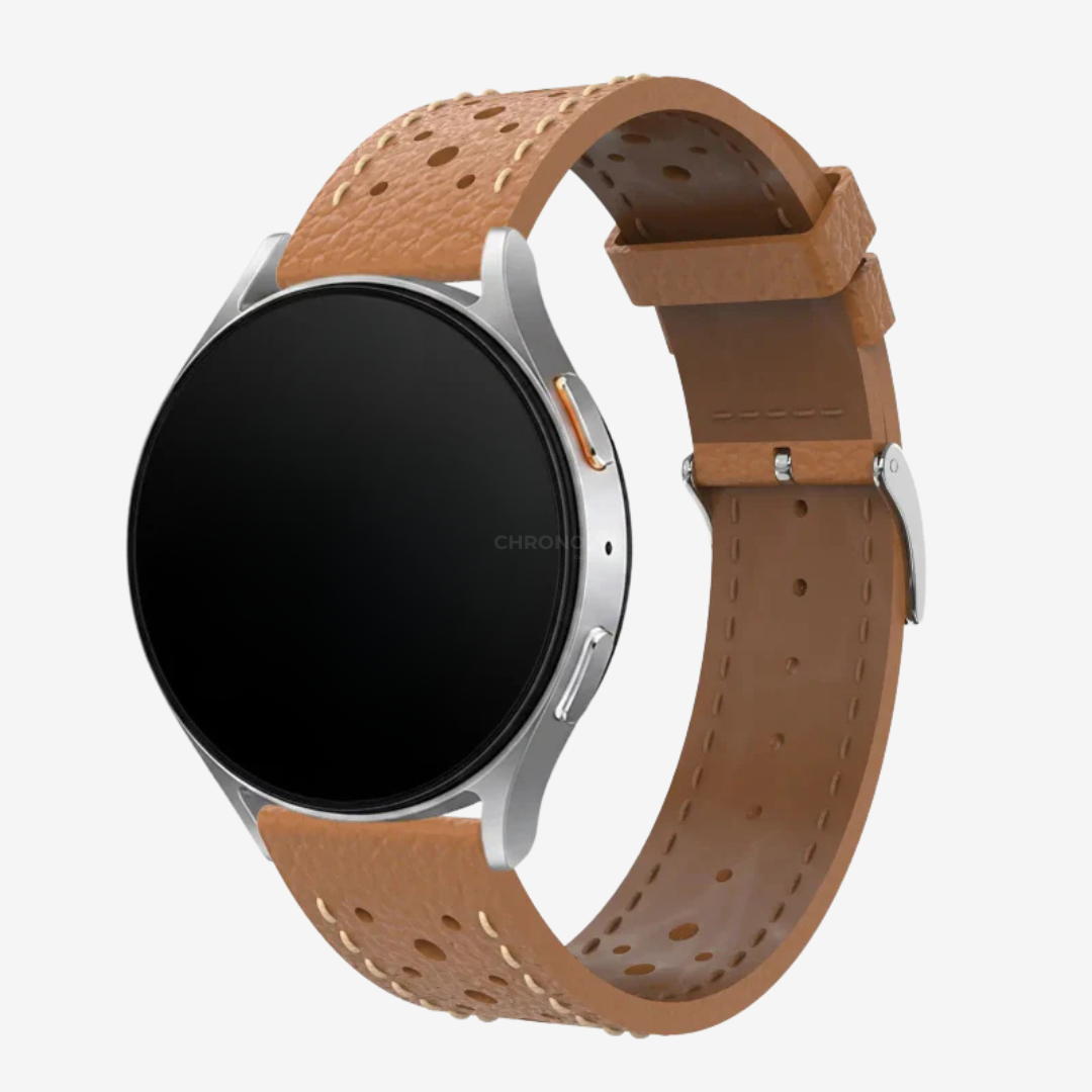 Samsung Galaxy Watch Watch Band - Zephyr Leather Strap - Brown - Watch Band