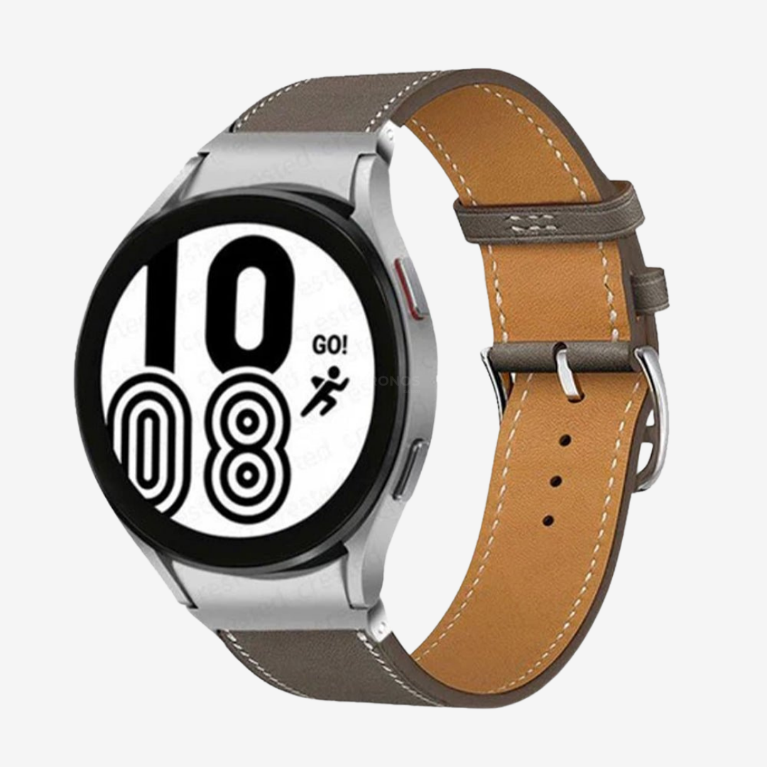 Samsung Watch Band - 20Mm (Cuir Véritable) - Beige Silver - Watch Band