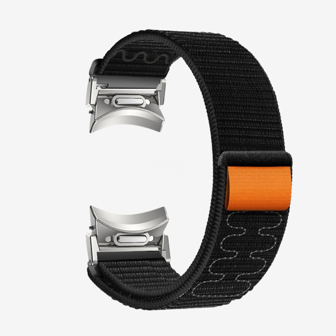 Samsung Watch Band - 20Mm (Nylon Sportif) - Black Silver - Watch Band