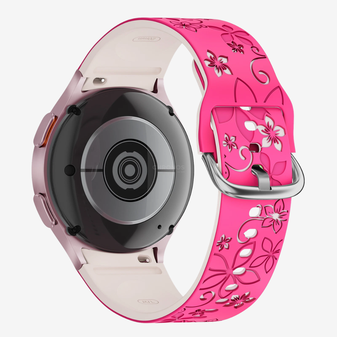 Samsung Watch Band - 20Mm (Silicone Féminin) - Hot Pink & Beige - Watch Band