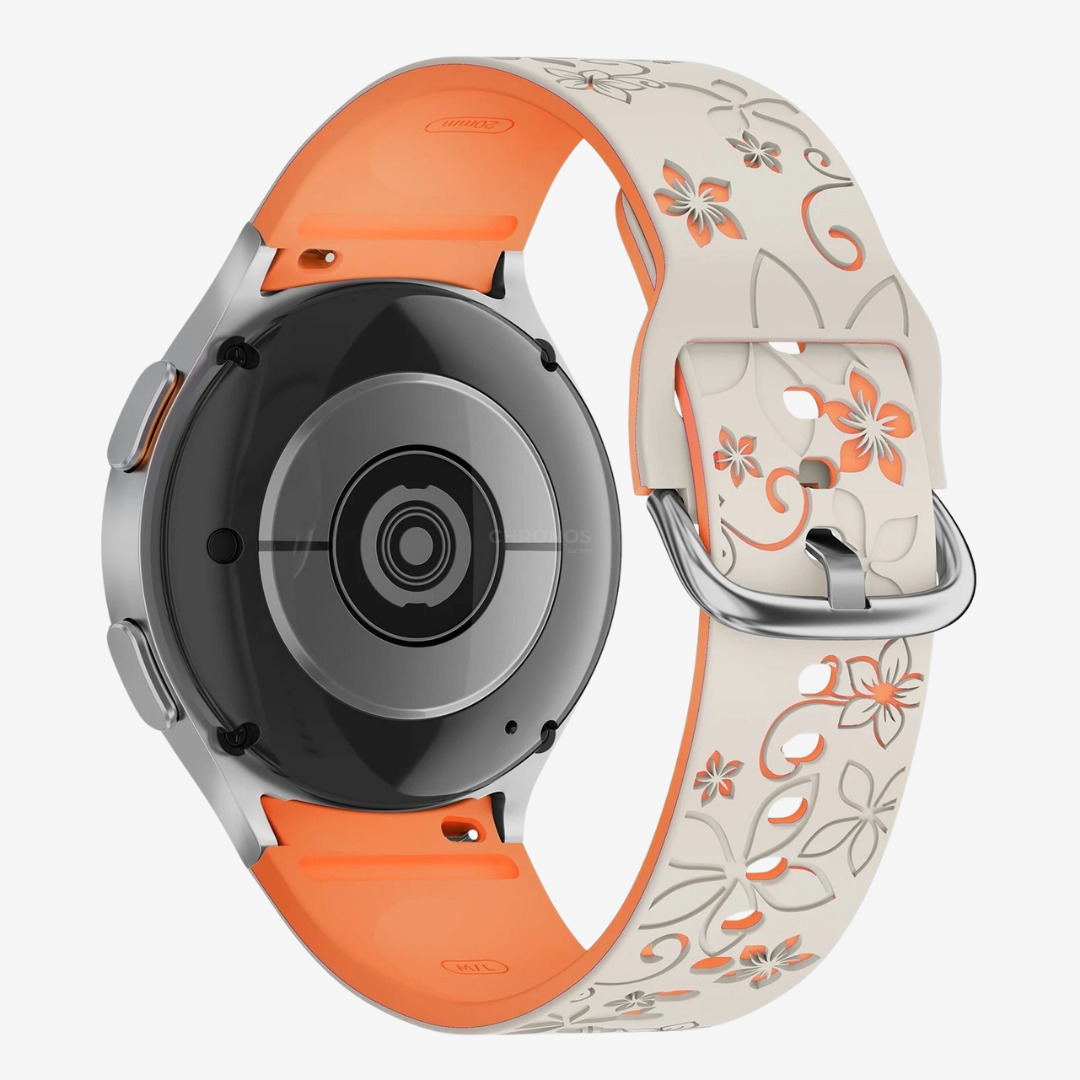 Samsung Watch Band - 20Mm (Silicone Féminin) - Beige & Orange - Watch Band