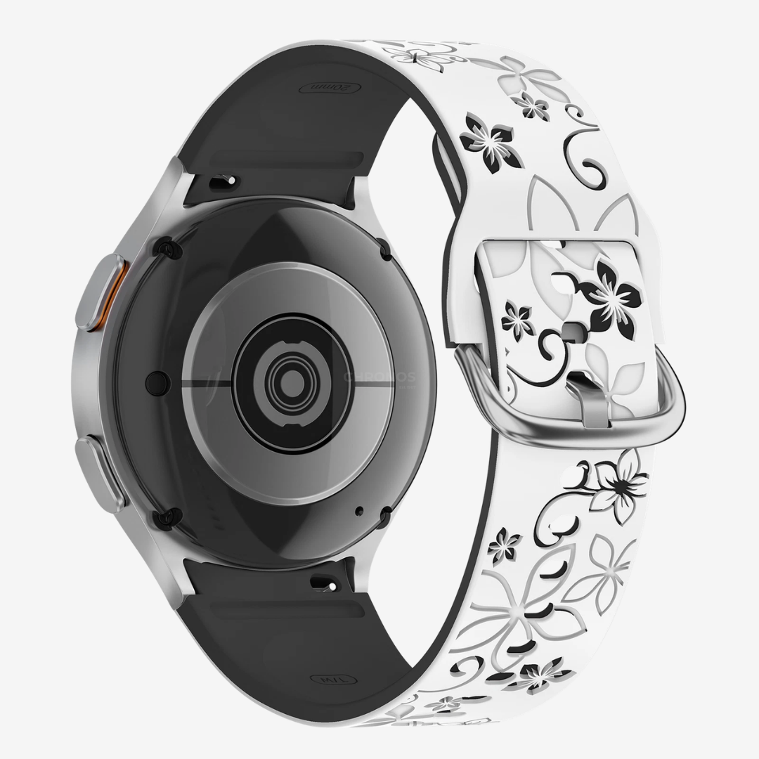 Samsung Watch Band - 20Mm (Silicone Féminin) - White & Black - Watch Band