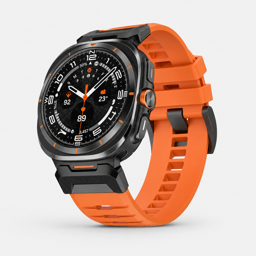 Samsung Watch Band - Ultra (Military Silicone) - Orange / Black - Watch Band