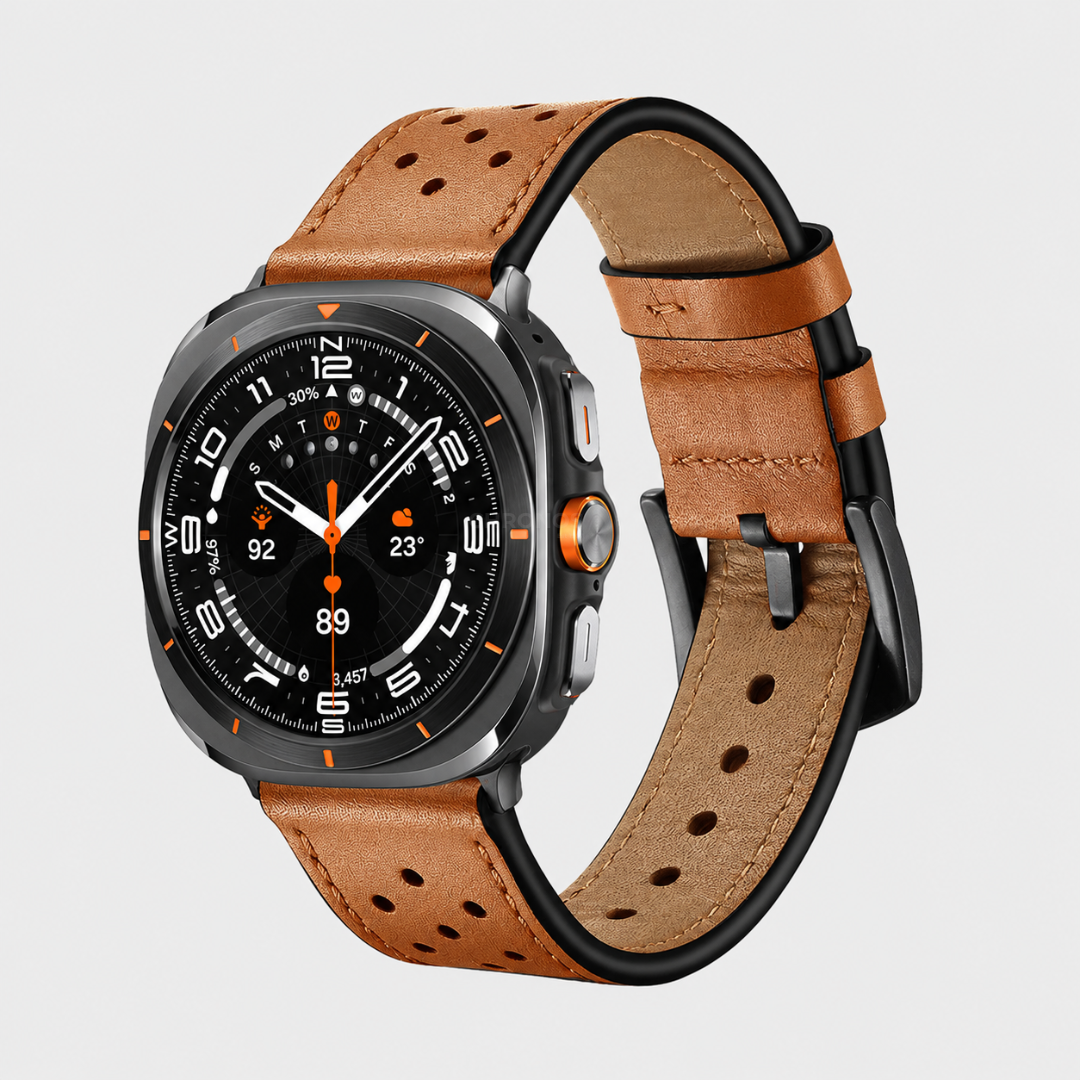 Samsung Watch Band - Ultra Sporty Leather - Brown / Black - Watch Band