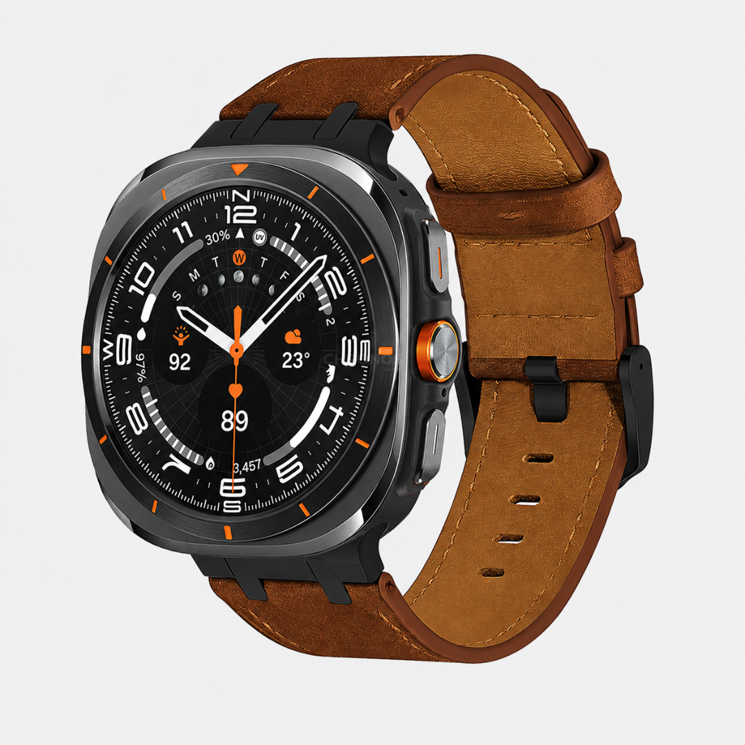 Samsung Watch Band - Ultra (Vintage Leather) - Brown / Black - Watch Band