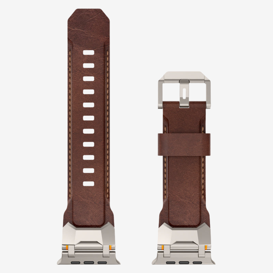 The Airfoil - Dark Brown-Silver Adapter / 46mm/45mm/44mm - Watch Band