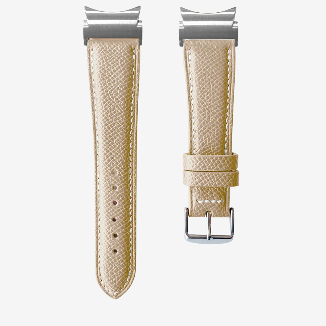 Le Chromatique - Bracelet Samsung 20Mm (Cuir Véritable Grainé) - Sand / Money - Watch Band