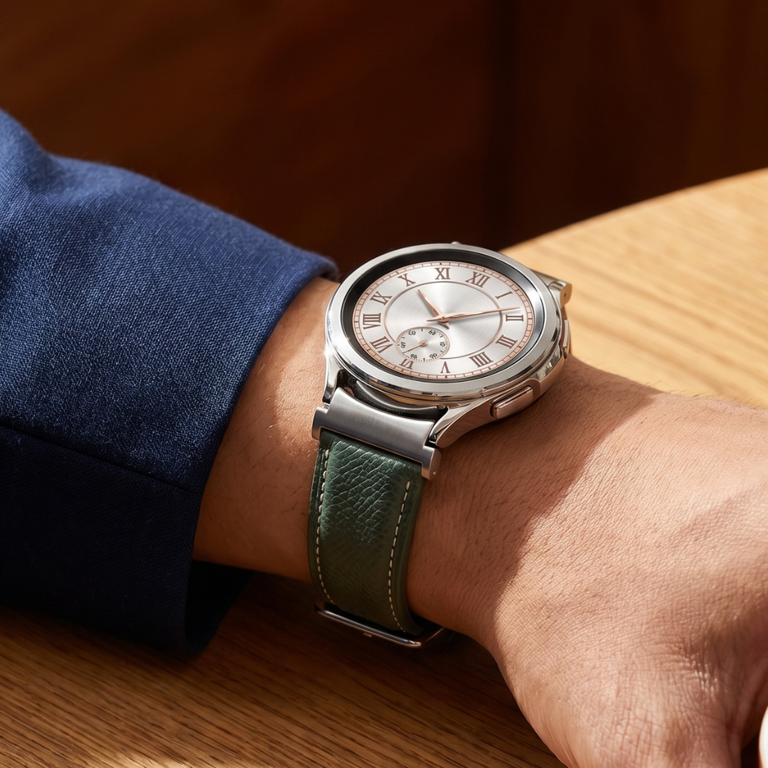 Le Chromatique - Bracelet Samsung 20Mm (Cuir Véritable Grainé) - Watch Band