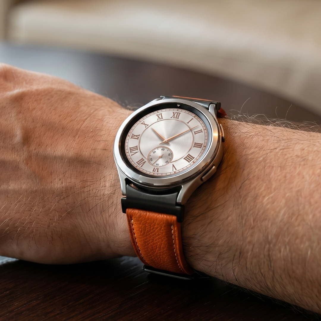 Le Chromatique - Bracelet Samsung 20Mm (Cuir Véritable Grainé) - Watch Band