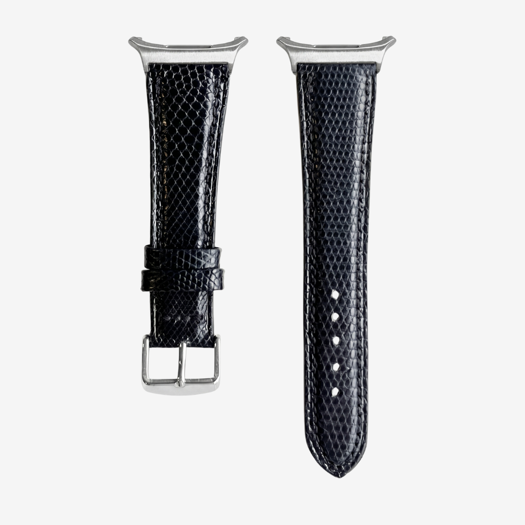 L’Exotique - Bracelet Samsung Ultra (Cuir Véritable Lézard) - Black / Money - Watch Band