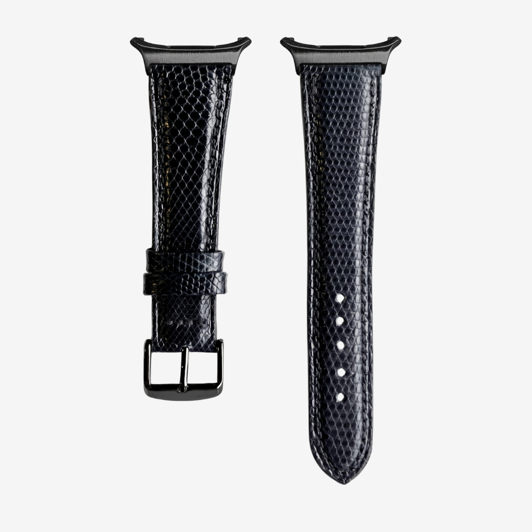L’Exotique - Bracelet Samsung Ultra (Cuir Véritable Lézard) - Black / Black - Watch Band