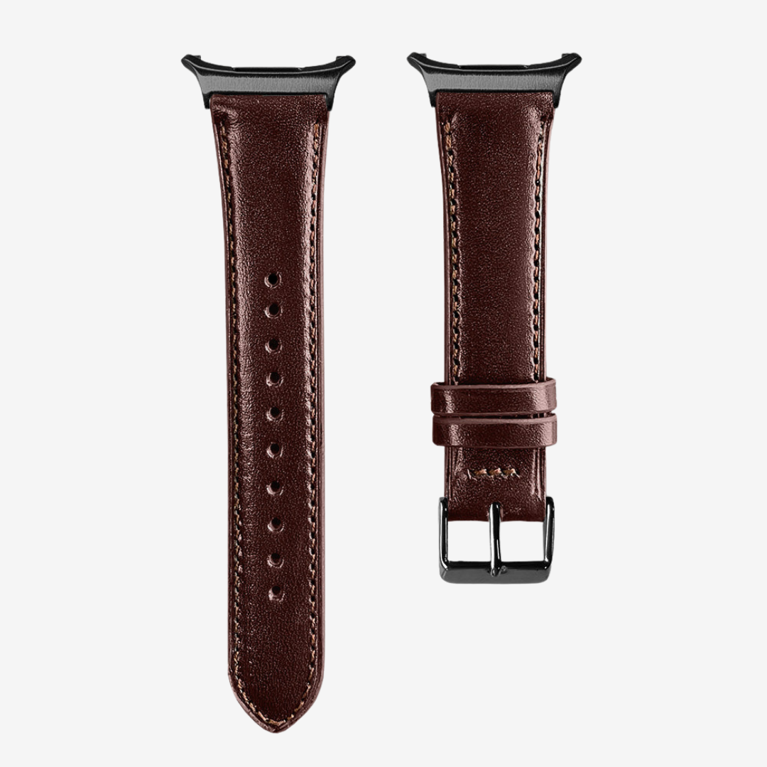 L’Intemporel - Bracelet Samsung Ultra (Cuir Véritable Lisse) - Chocolate / Black - Watch Band
