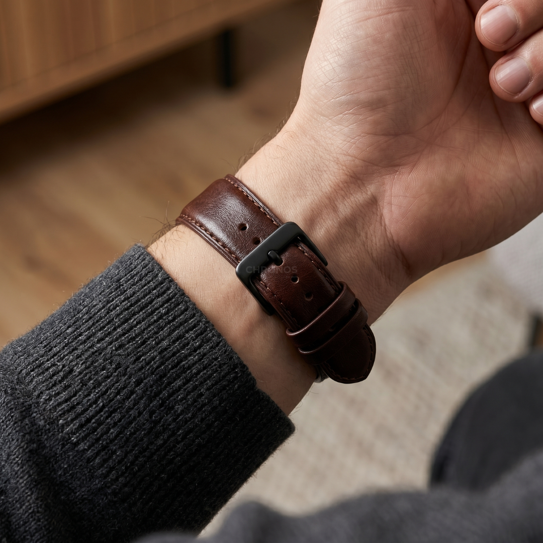 L’Intemporel - Bracelet Samsung 20Mm (Cuir Véritable Lisse) - Watch Band