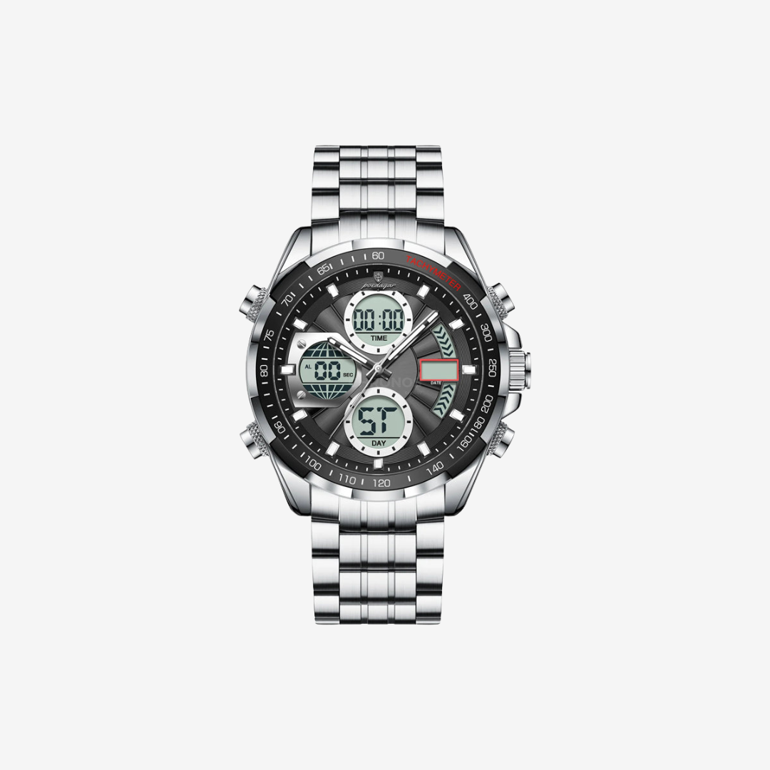 Watch – Capri – 46mm - Silver Black - Steel - Watch