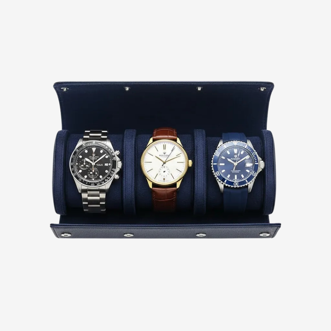 Watch Roll – Majestic Leather 3 Slots - Watch Roll