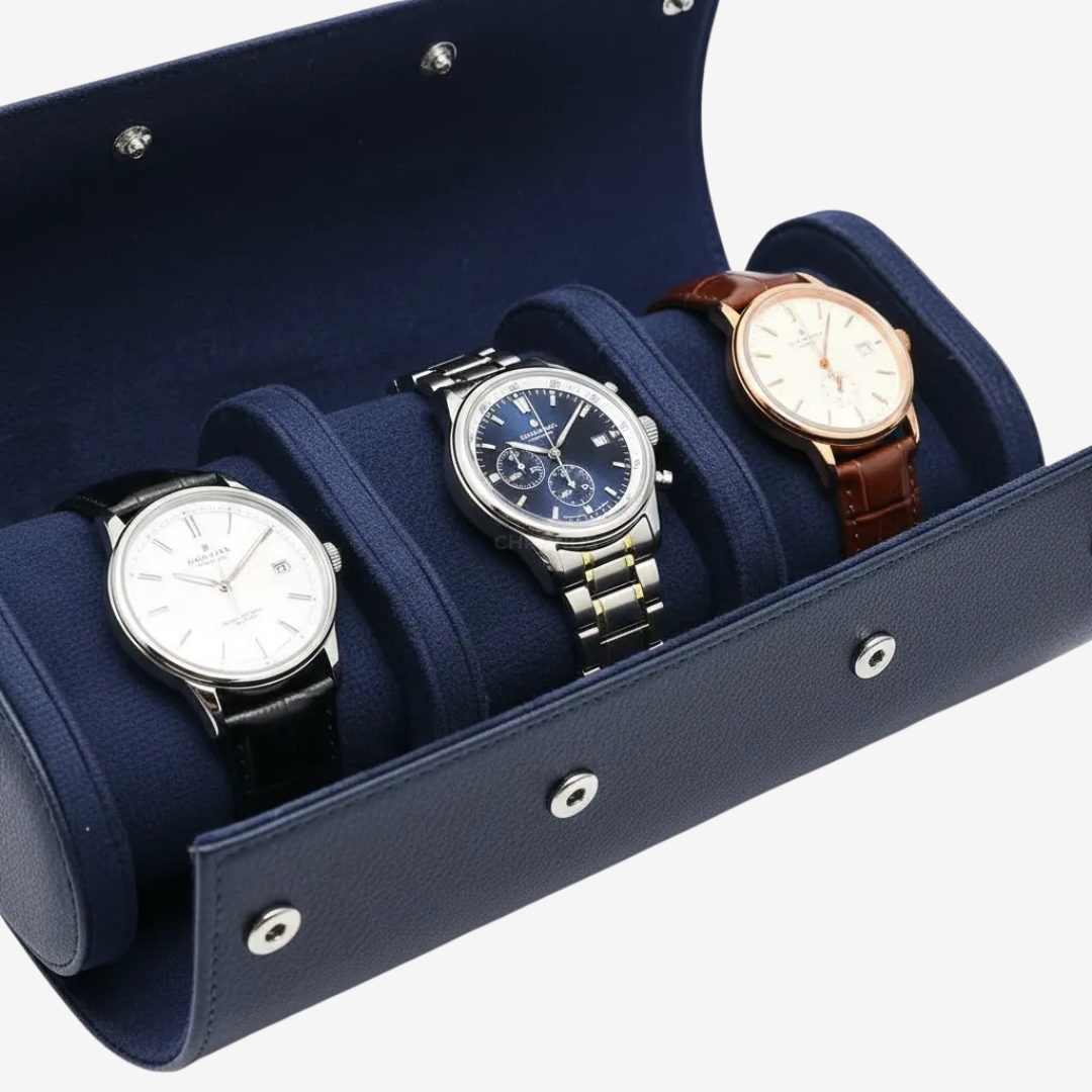 Watch Roll – Majestic Leather 3 Slots - Watch Roll